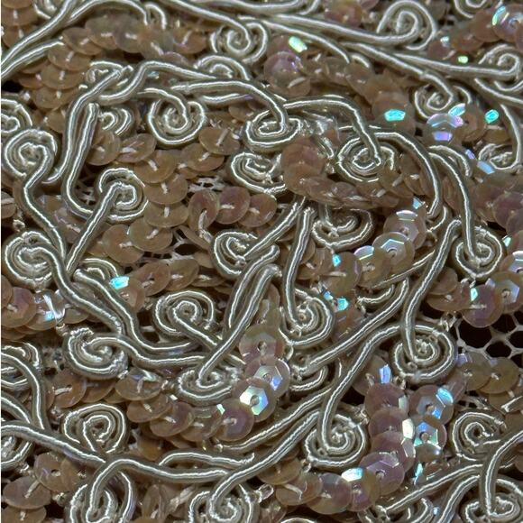 Vintage 60s Womens Small Pillbox Hat Mid Century Pink Taupe Pailettes Sequins - Picture 9 of 11